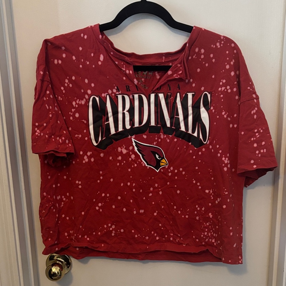 Arizona Cardinals Bleach Splatter Crop Top